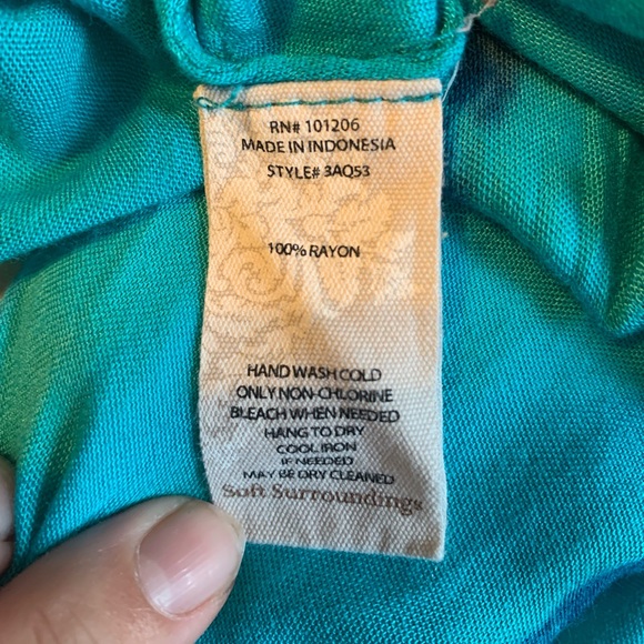 Soft Surroundings Found Paradise Dress Blue Tie Dye Sz XS Petite - Picture 6 of 6